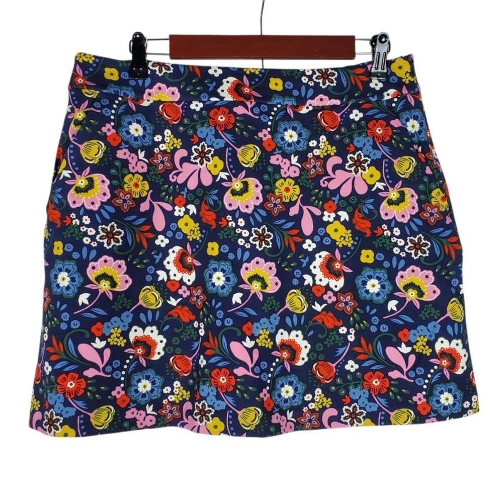 Boden Navy Ditsy Floral Mini Skirt Size 8 Bright Botanical Print A-Line Skirt - Picture 4 of 7